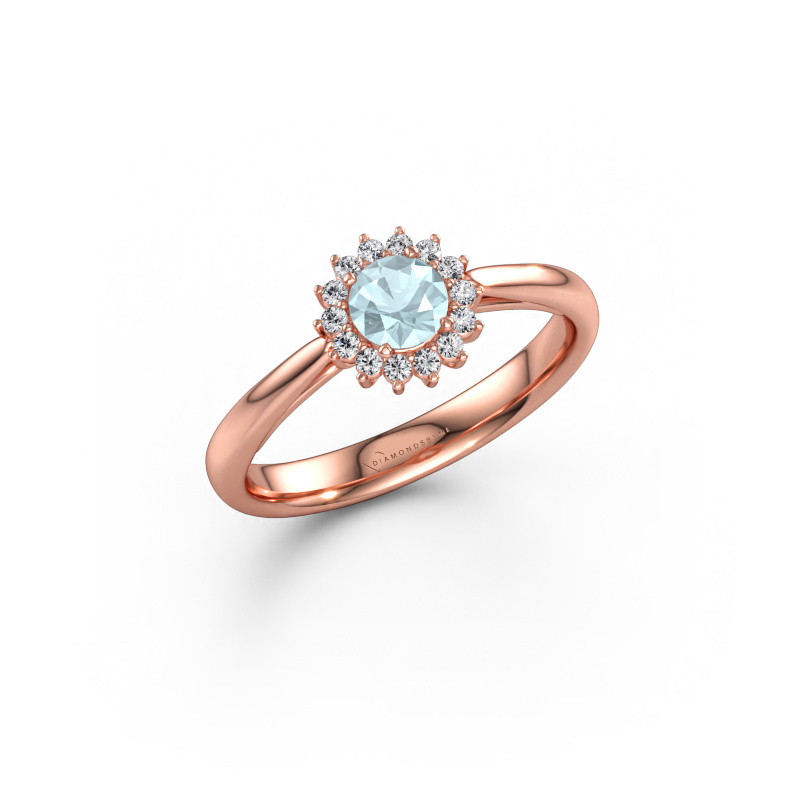 Immagine di Anello di fidanzamento Tilly RND 1 585 oro rosa Acquamarina 4.2 mm