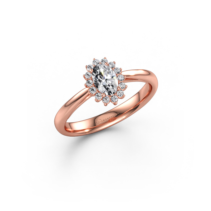 Bild av Förlovningsring Tilly ovl 1 585 roséguld Labbodlad diamant 0.505 crt