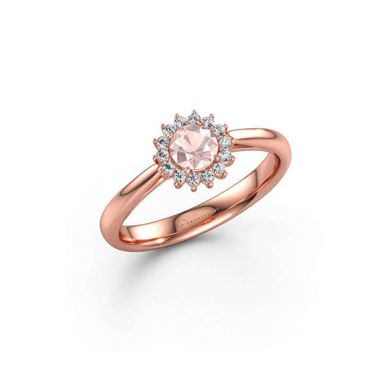 Immagine di Anello di fidanzamento Tilly RND 1 585 oro rosa Morganite champagne 4.2 mm