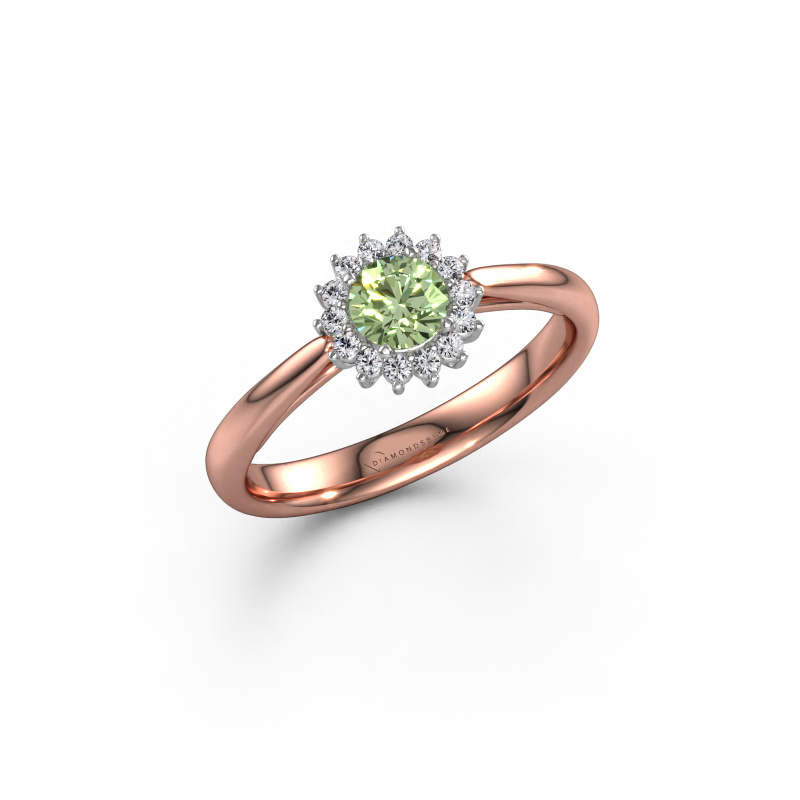 Image of Engagement ring Tilly RND 1 585 rose gold Green lab grown diamond 4.2 mm