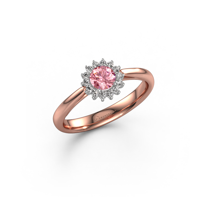 Image of Engagement ring Tilly RND 1 585 rose gold Pink lab grown diamond 4.2 mm