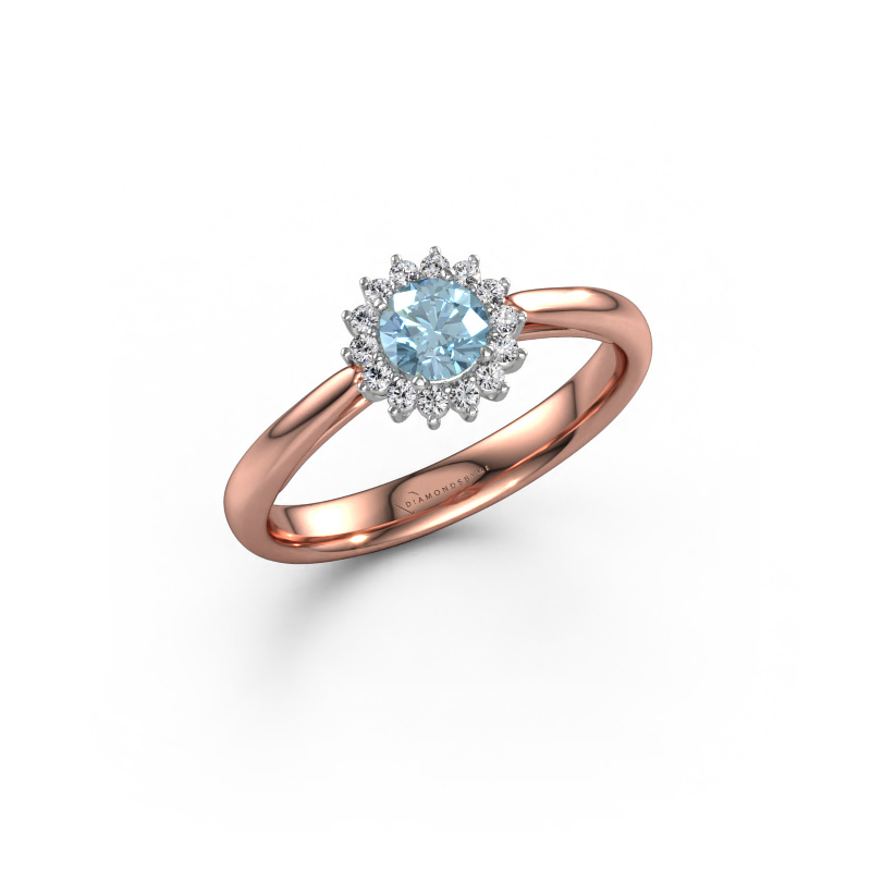 Image of Engagement ring Tilly RND 1 585 rose gold Blue lab grown diamond 4.2 mm