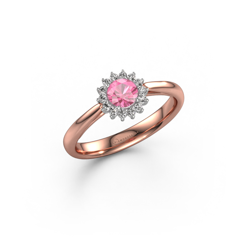 Image de Bague de fiançailles Tilly RND 1 585 or rose Saphir rose 4.2 mm