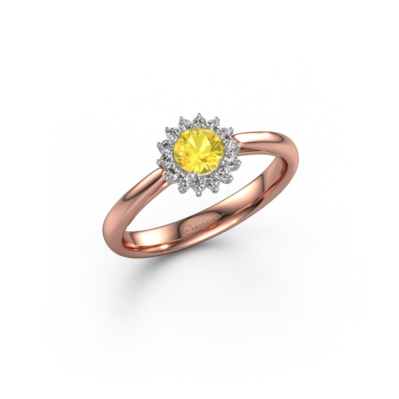 Image of Engagement ring Tilly RND 1 585 rose gold Yellow sapphire 4.2 mm