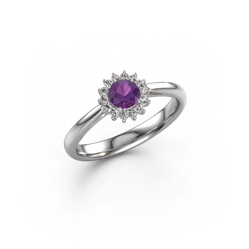 Image of Engagement ring Tilly RND 1 585 white gold Amethyst 4.2 mm