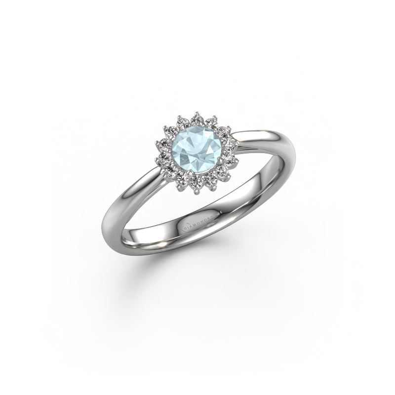 Image of Engagement ring Tilly RND 1 585 white gold Aquamarine 4.2 mm