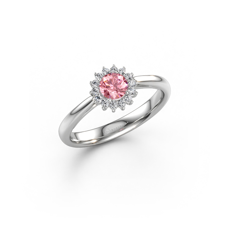 Immagine di Anello di fidanzamento Tilly RND 1 585 oro bianco Diamante lab grown rosa 4.2 mm