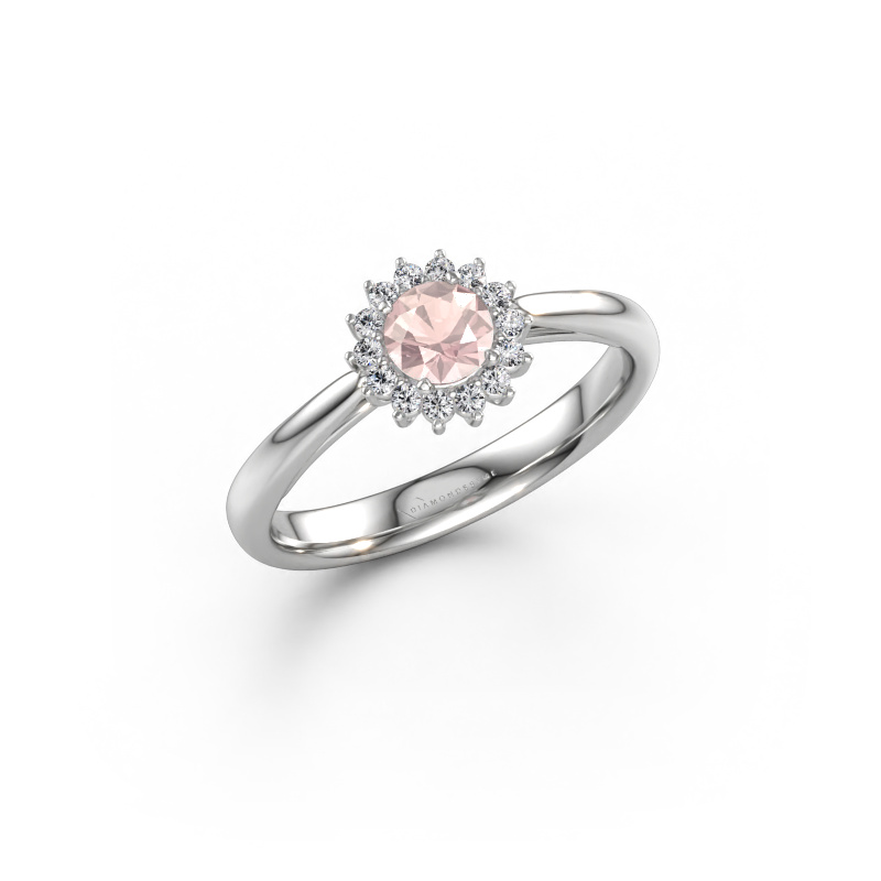 Bild av Förlovningsring Tilly RND 1 585 vitt guld Champagnefärgad morganit 4.2 mm