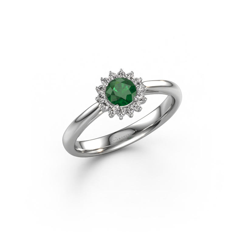 Image of Engagement ring Tilly RND 1 585 white gold Emerald 4.2 mm