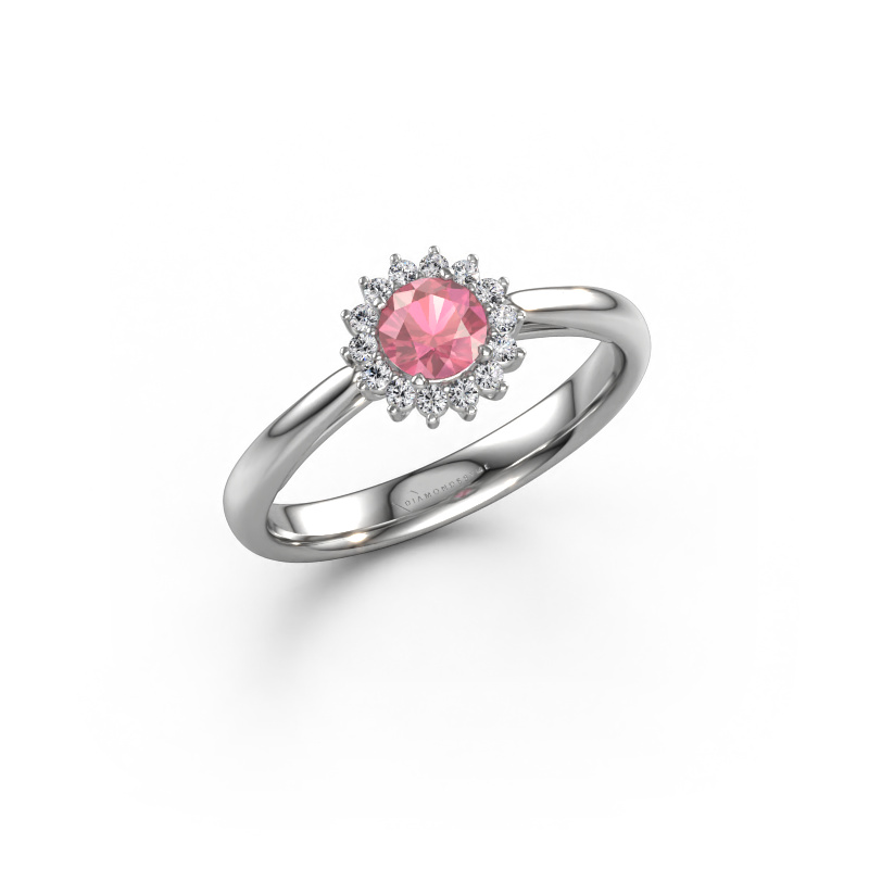 Image of Engagement ring Tilly RND 1 585 white gold Tourmaline pink 4.2 mm