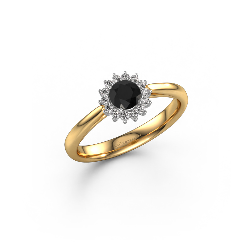 Image de Bague de fiançailles Tilly RND 1 585 or jaune Diamant noir 0.465 crt