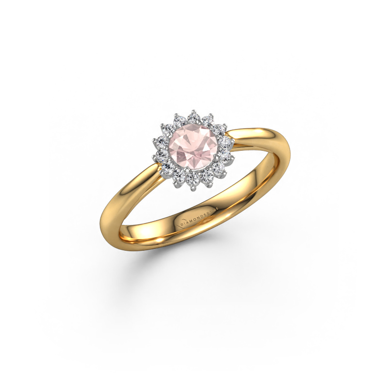 Image of Engagement ring Tilly RND 1 585 gold Morganite champagne 4.2 mm