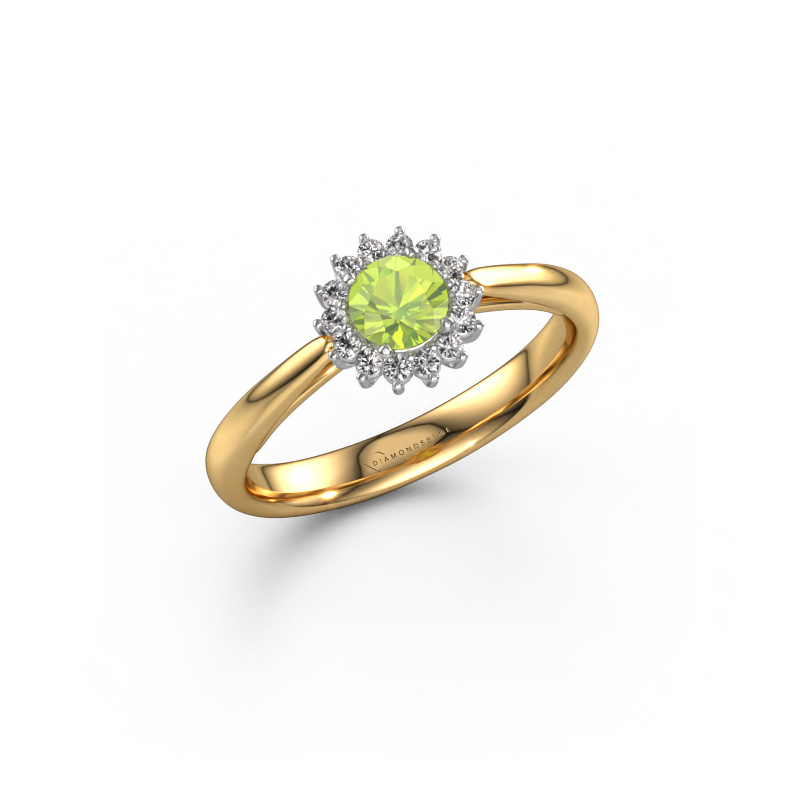 Image of Engagement ring Tilly RND 1 585 gold Peridot 4.2 mm