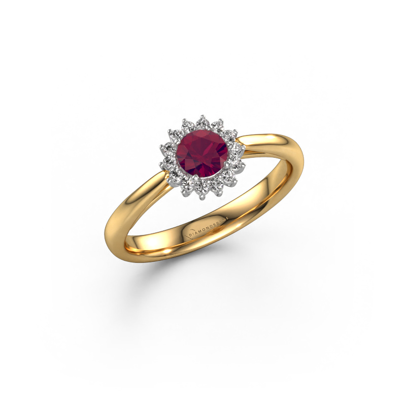 Image de Bague de fiançailles Tilly RND 1 585 or jaune Rhodolite 4.2 mm