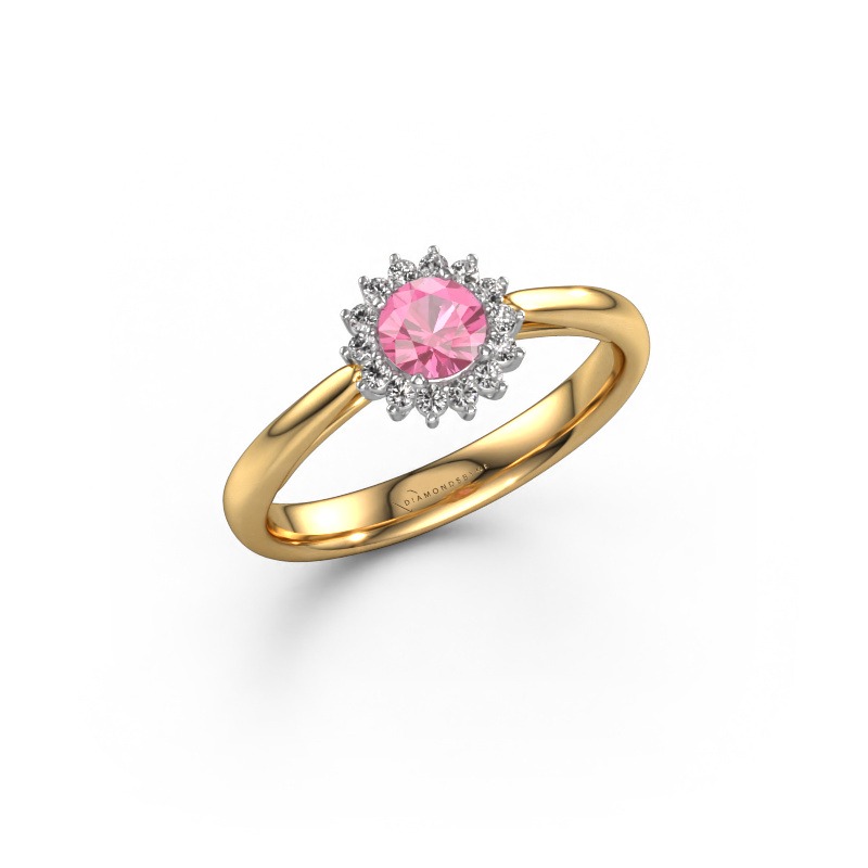 Image de Bague de fiançailles Tilly RND 1 585 or jaune Saphir rose 4.2 mm