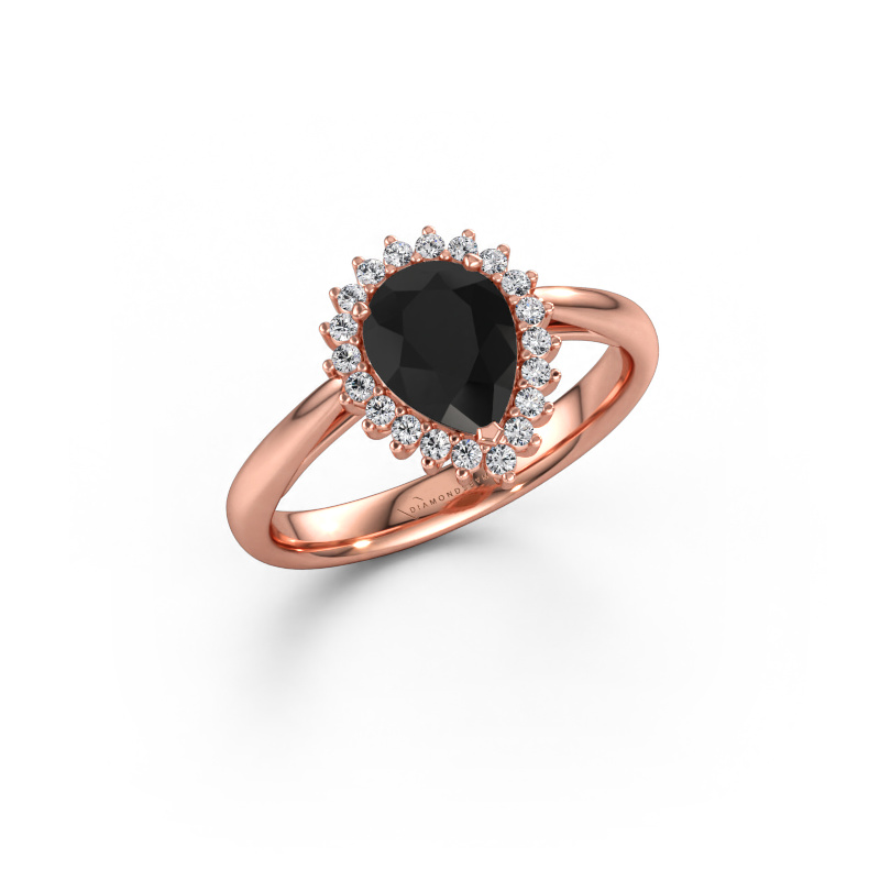 Immagine di Anello di fidanzamento Tilly per 1 585 oro rosa Diamante nero 1.40 crt