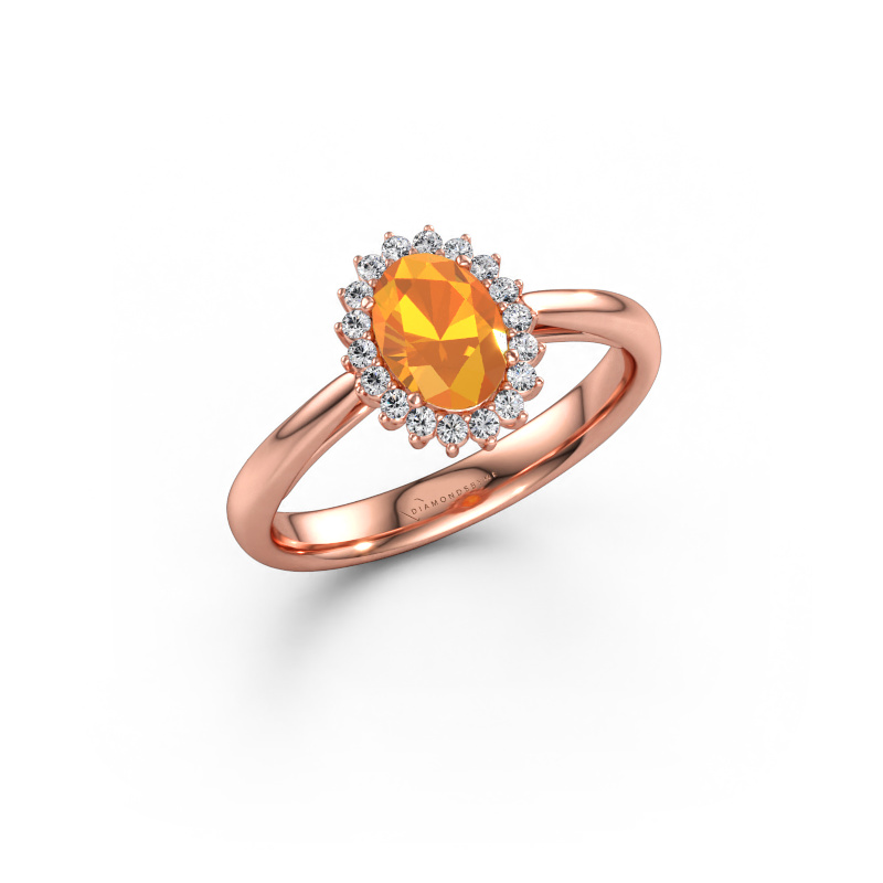 Immagine di Anello di fidanzamento Tilly ovl 1 585 oro rosa Citrino 7x5 mm