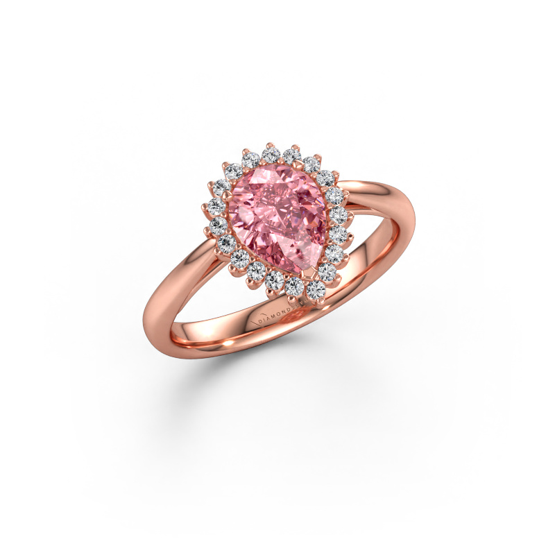 Image of Engagement ring Tilly per 1 585 rose gold Pink lab grown diamond 8x6 mm