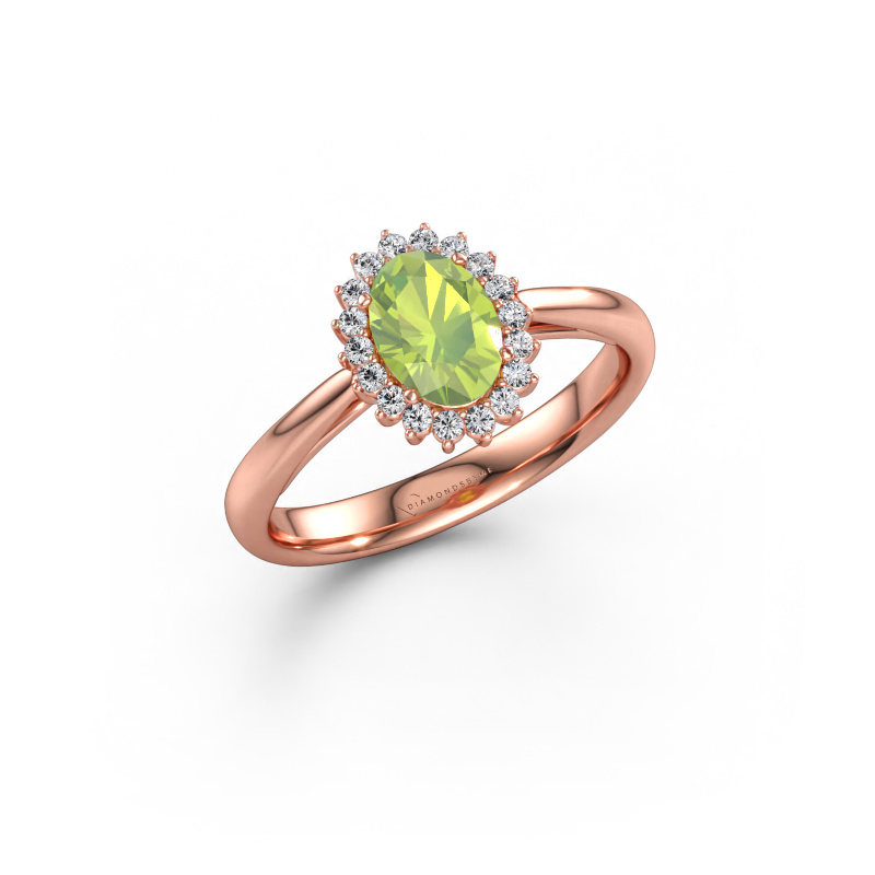 Immagine di Anello di fidanzamento Tilly ovl 1 585 oro rosa Peridoto 7x5 mm