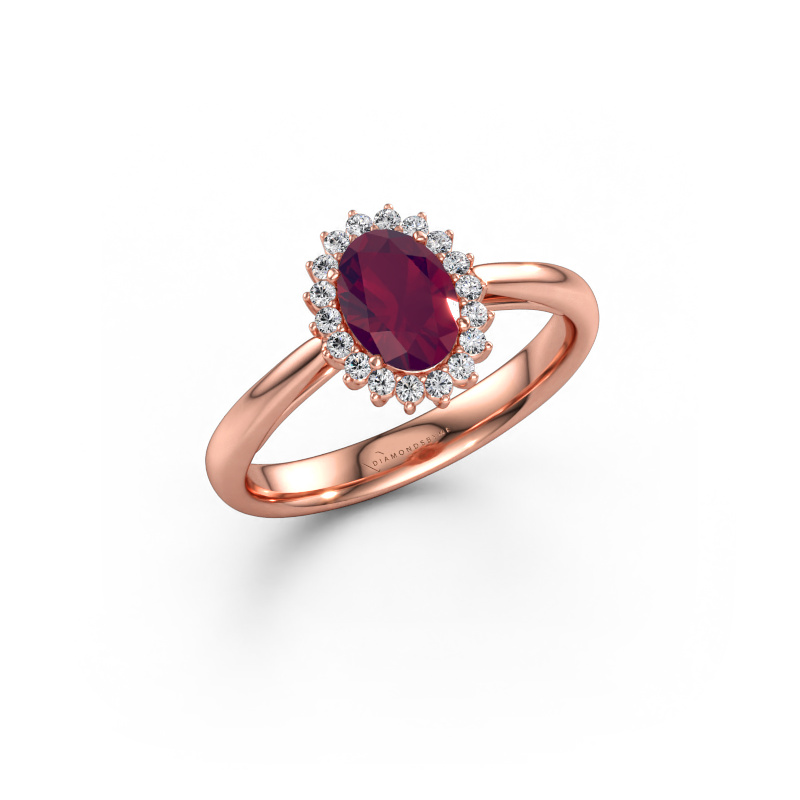 Immagine di Anello di fidanzamento Tilly ovl 1 585 oro rosa Rodolite 7x5 mm