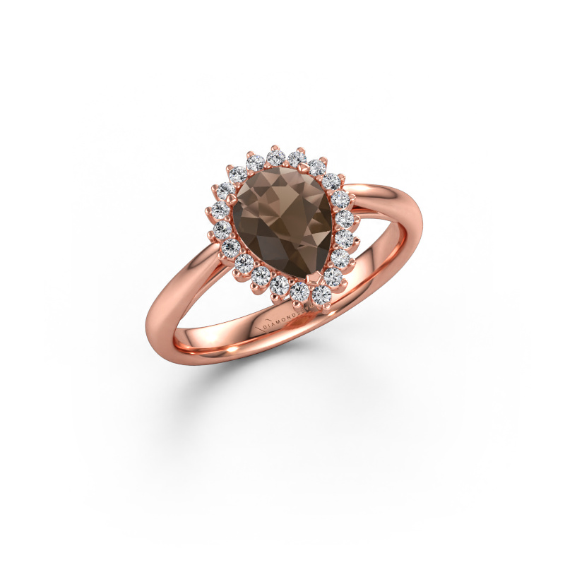 Immagine di Anello di fidanzamento Tilly per 1 585 oro rosa Quarzo fumé 8x6 mm
