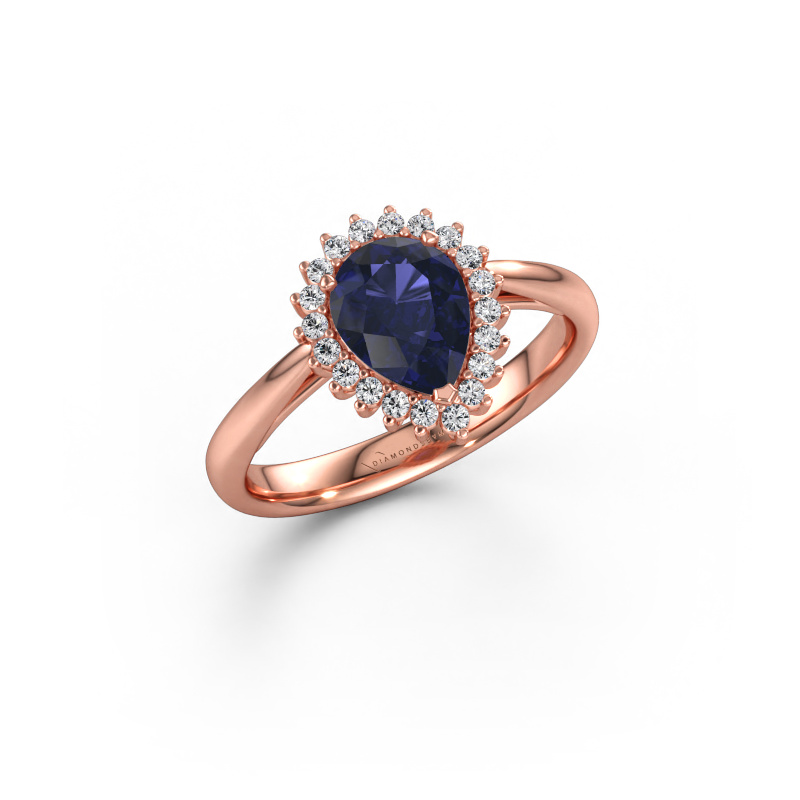 Immagine di Anello di fidanzamento Tilly per 1 585 oro rosa Zaffiro 8x6 mm