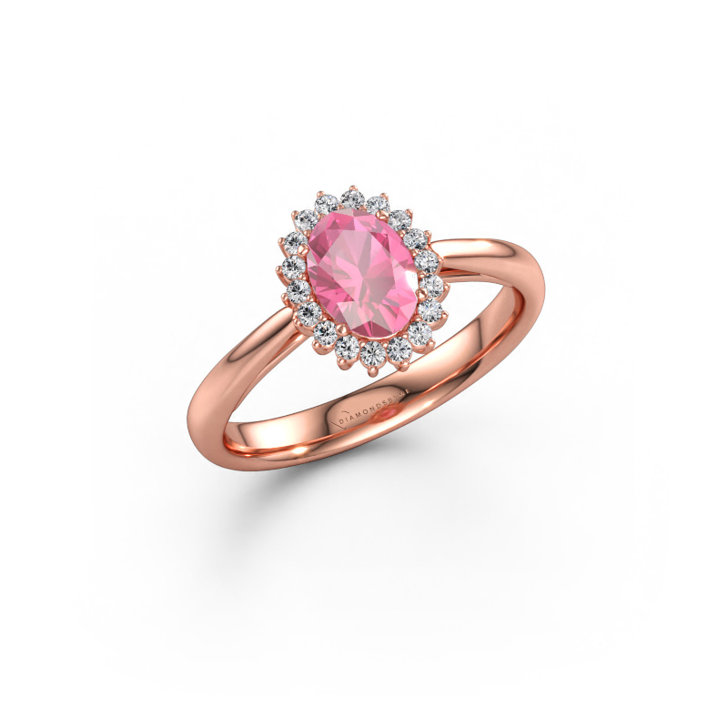 Immagine di Anello di fidanzamento Tilly ovl 1 585 oro rosa Zaffiro rosa 7x5 mm