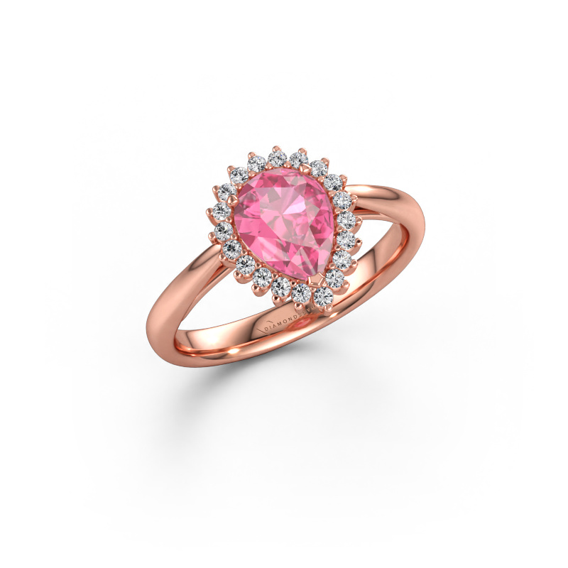 Immagine di Anello di fidanzamento Tilly per 1 585 oro rosa Zaffiro rosa 8x6 mm