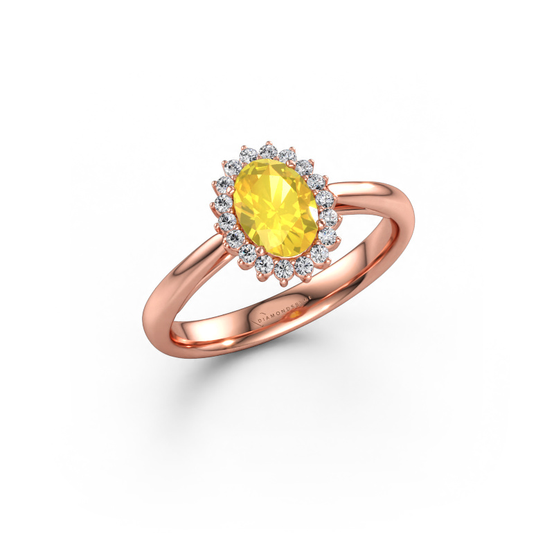 Immagine di Anello di fidanzamento Tilly ovl 1 585 oro rosa Zaffiro giallo 7x5 mm