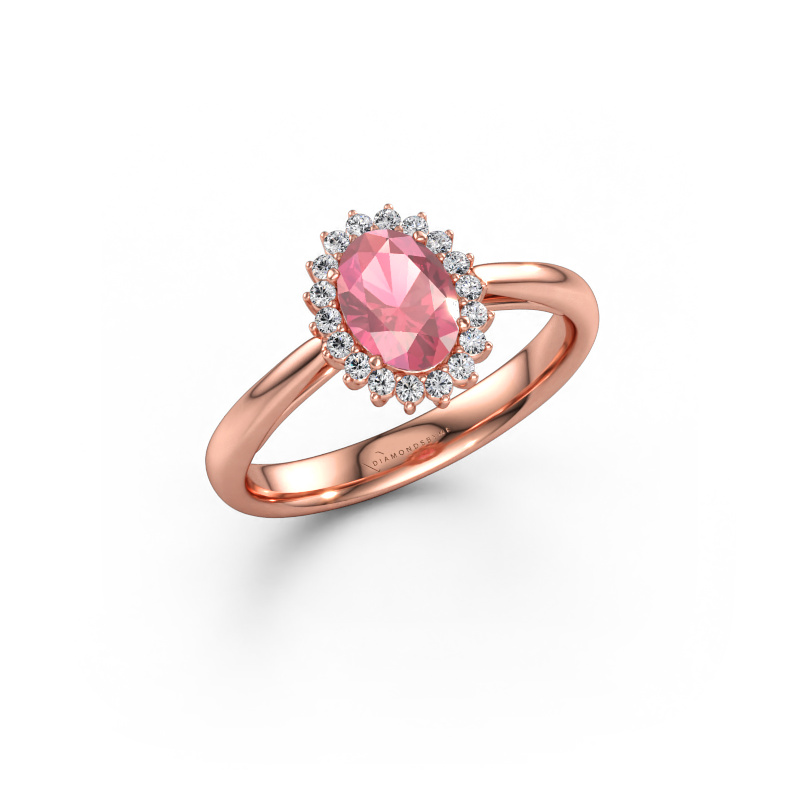Bild av Förlovningsring Tilly ovl 1 585 roséguld Rosa turmalin 7x5 mm