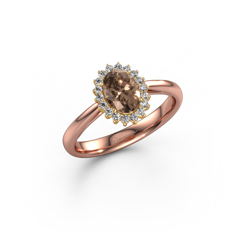 Bild von Verlobungsring Tilly ovl 1 585 Roségold Braun Diamant 0.835 crt