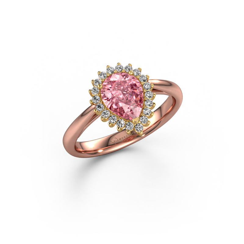 Image of Engagement ring Tilly per 1 585 rose gold Pink lab grown diamond 8x6 mm