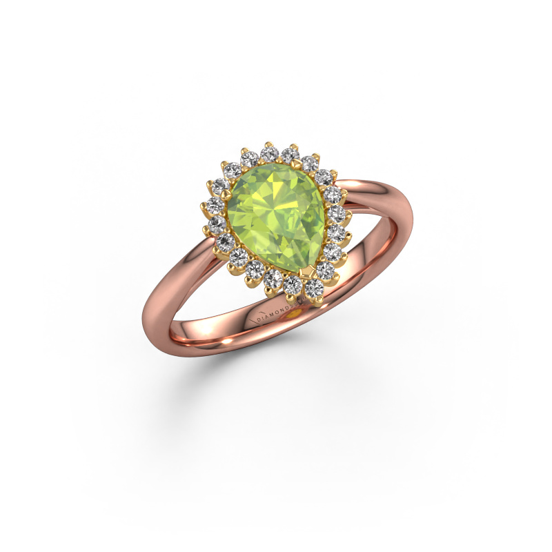 Bild von Verlobungsring Tilly per 1 585 Roségold Peridot 8x6 mm