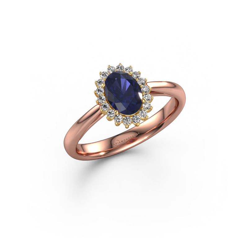 Image of Engagement ring Tilly ovl 1 585 rose gold Sapphire 7x5 mm
