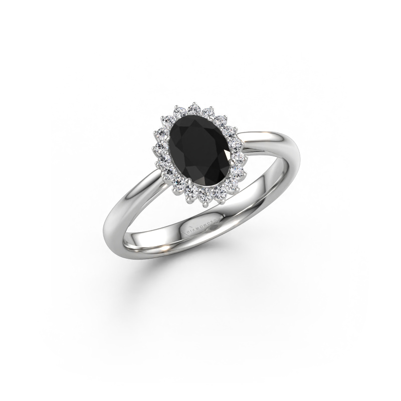 Immagine di Anello di fidanzamento Tilly ovl 1 585 oro bianco Diamante nero 1.185 crt