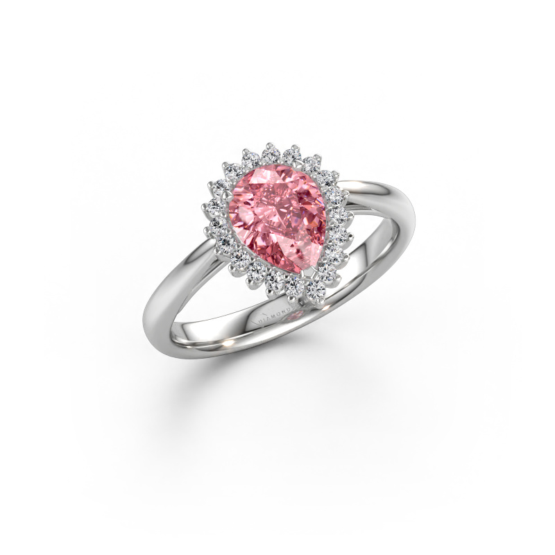 Immagine di Anello di fidanzamento Tilly per 1 585 oro bianco Diamante lab grown rosa 8x6 mm