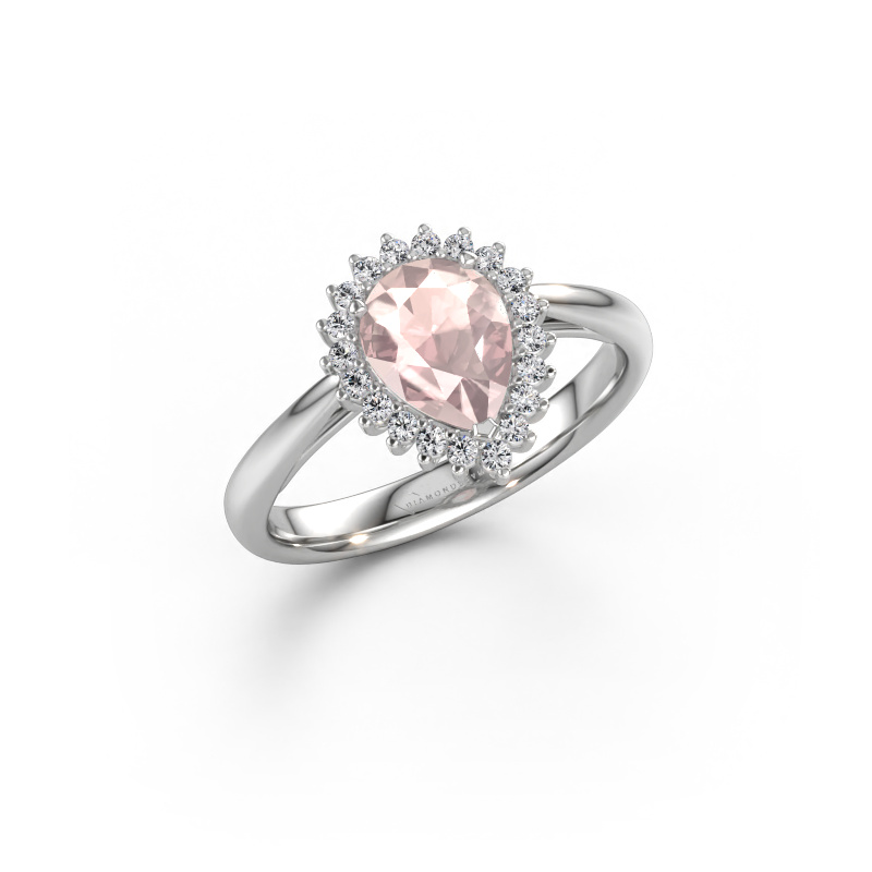 Bild av Förlovningsring Tilly per 1 585 vitt guld Champagnefärgad morganit 8x6 mm