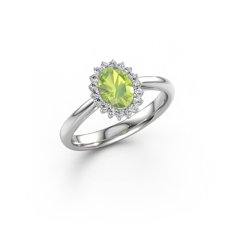 Bild von Verlobungsring Tilly ovl 1 585 Weißgold Peridot 7x5 mm