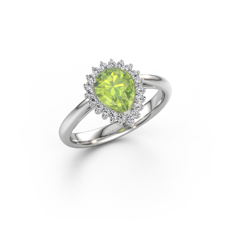 Bild von Verlobungsring Tilly per 1 585 Weißgold Peridot 8x6 mm