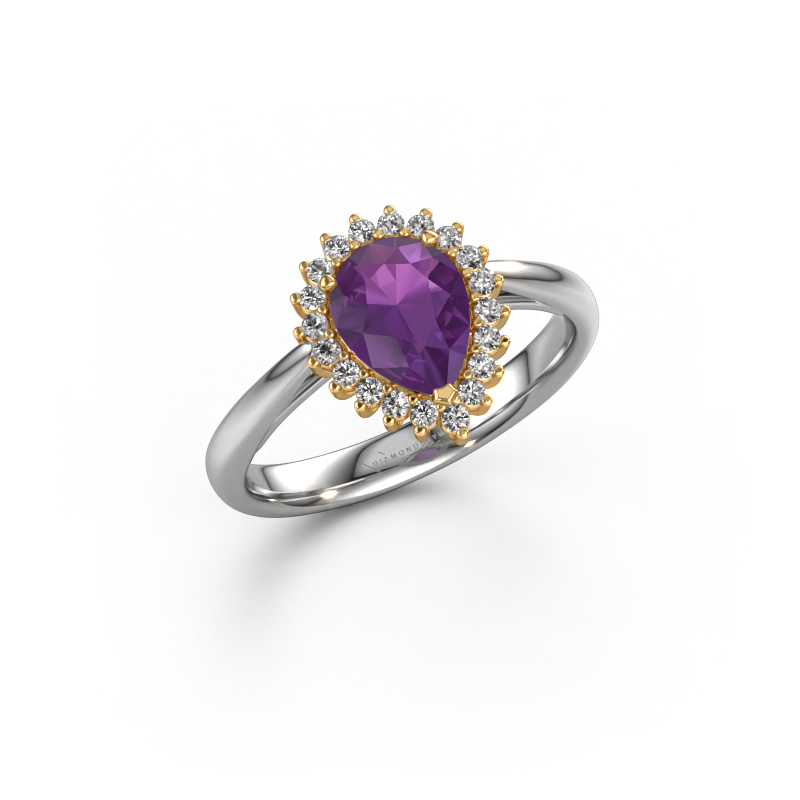 Bild von Verlobungsring Tilly per 1 585 Weißgold Amethyst 8x6 mm