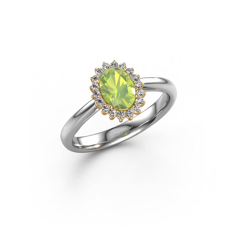 Bild von Verlobungsring Tilly ovl 1 585 Weißgold Peridot 7x5 mm