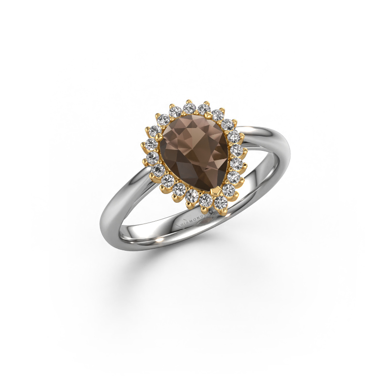 Bild von Verlobungsring Tilly per 1 585 Weißgold Rauchquarz 8x6 mm