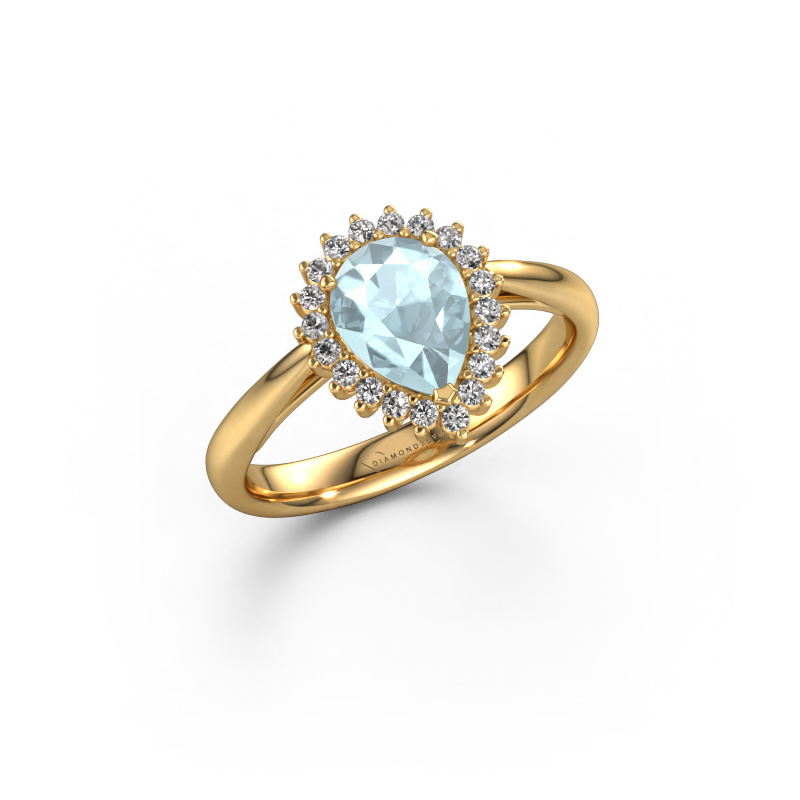 Bild von Verlobungsring Tilly per 1 585 Gold Aquamarin 8x6 mm