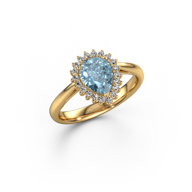 Bild von Verlobungsring Tilly per 1 585 Gold Blauer Labordiamant 8x6 mm