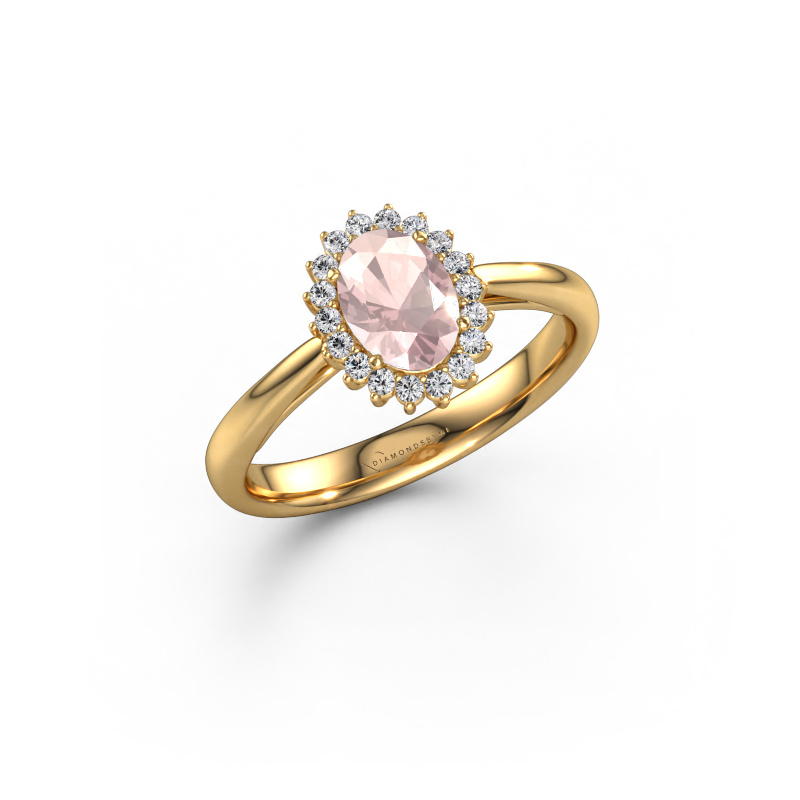 Image of Engagement ring Tilly ovl 1 585 gold Morganite champagne 7x5 mm