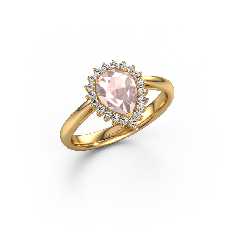 Image of Engagement ring Tilly per 1 585 gold Morganite champagne 8x6 mm