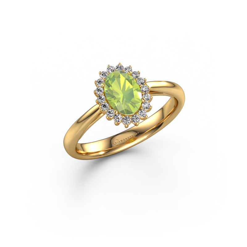 Bild von Verlobungsring Tilly ovl 1 585 Gold Peridot 7x5 mm