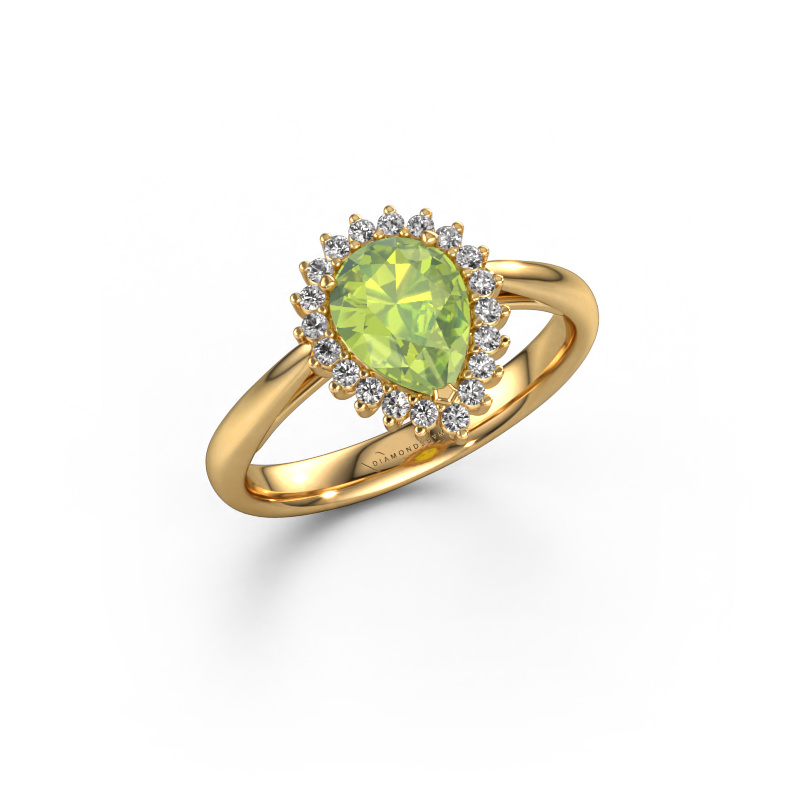 Image de Bague de fiançailles Tilly per 1 585 or jaune Péridot 8x6 mm