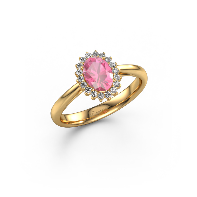 Bild von Verlobungsring Tilly ovl 1 585 Gold Pink Saphir 7x5 mm