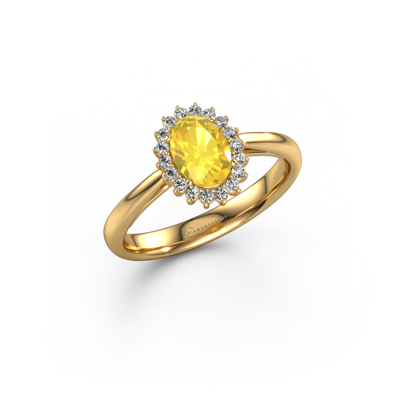 Image of Engagement ring Tilly ovl 1 585 gold Yellow sapphire 7x5 mm